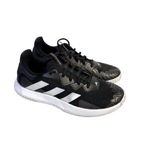 Adidas SoleMatch Control Bounce Men's Tennis Shoes Size 9 Black & Silver Mesh